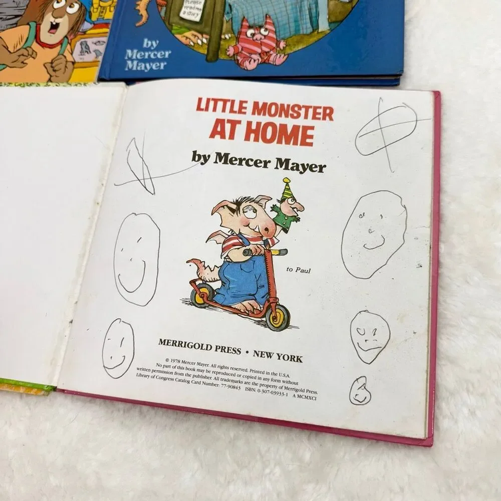 Mercer Meyer Vintage Lot of 4 Children’s Picture Books: Little Monster At Home A